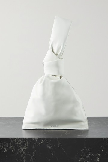 Bottega Veneta - The Twist Knotted Leather Clutch - White - one size