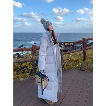 江小南高個子超長款棉服女冬季長款到腳踝加長及踝東北大棉襖寬松