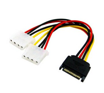 直拍SATA公轉IDE電源線 SATA15p公頭一分二轉大IDE 串口轉4pin母