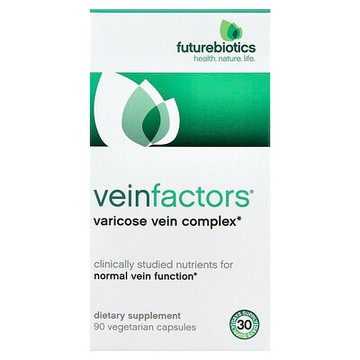 Futurebiotics, VeinFactors®，靜脈蛛網紋緩解複合物，90 粒素食膠囊