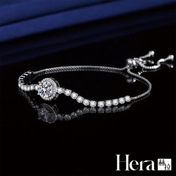 【HERA 赫拉】歐美2克拉鋯石圓款高火彩手鍊 H115022303