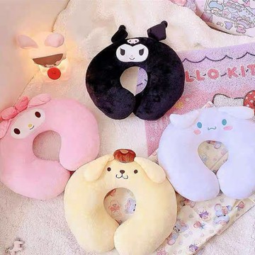 U型枕🎀 可愛卡通毛絨美樂蒂惡魔U型枕護頸枕旅行便攜飛機枕頸椎枕午睡枕