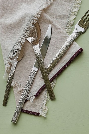 預購【701912】 酒紅色優雅流蘇餐巾