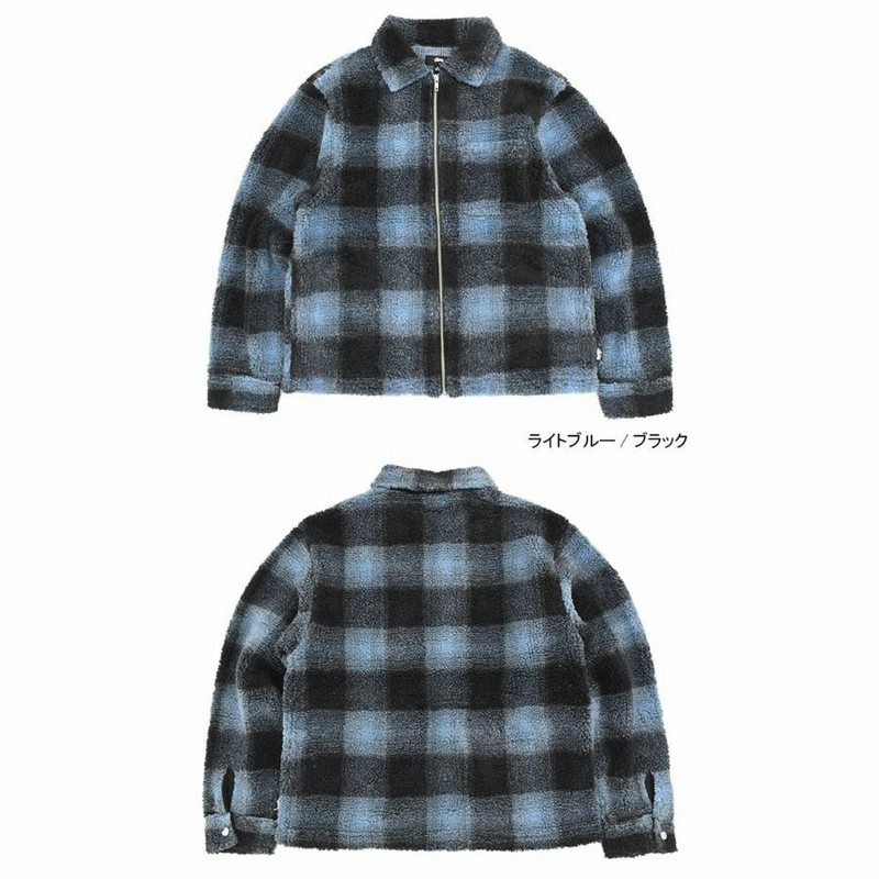 ステューシー ジャケット STUSSY メンズ Shadow Plaid Sherpa Zip 