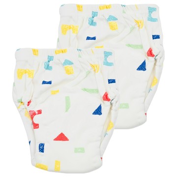 PUKU 藍色企鵝 Summer夏日練習褲 棉質  M  彩色積木  2件