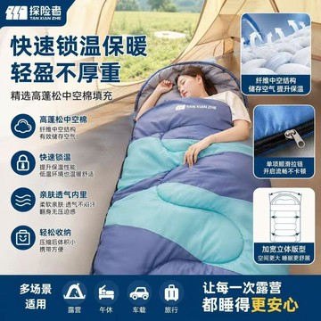 🔥台灣出貨🔥戶外舒適睡袋 戶外加厚睡袋 防寒秋冬季睡袋 露營野營睡袋 單雙人睡袋 露營睡袋