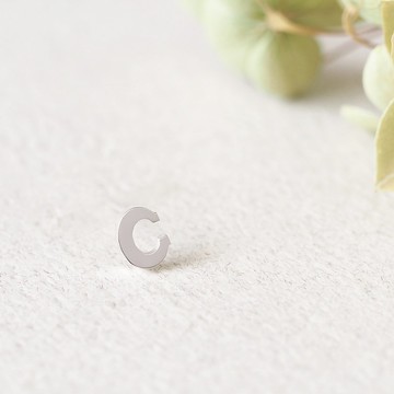 字母 C 單邊耳環 耳飾 925 銀