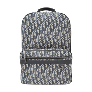 Dior 迪奧 深藍色 提花帆布 Saddle Backpack 後背包 1ESBA175YKY-27EU 【二手名牌BRAND OFF】