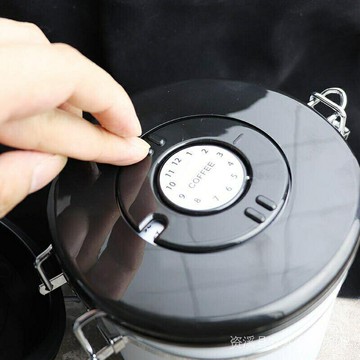 （咖啡用品與配件）不鏽鋼咖啡豆密封罐咖啡粉保存罐單向排氣儲物收納容器真空呼吸罐