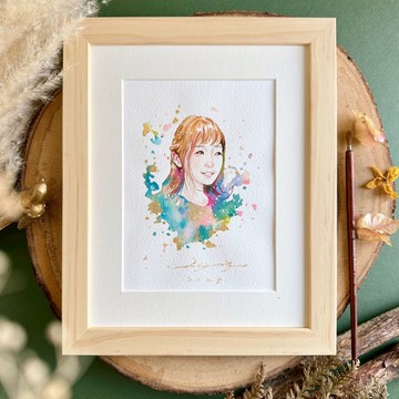 純手工清新水彩| 似顏繪 客製畫像 手繪人像畫 生日禮物 情人禮物