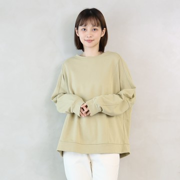 落肩拼接針織上衣 黃綠F