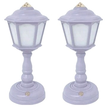 沐慕家居 復古小夜燈 2入 USB充電 三段式燈光  丁香紫