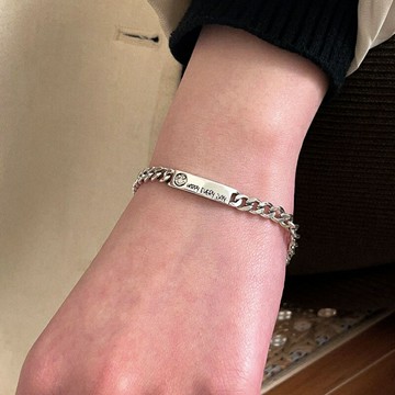 【巴黎精品】現貨+預購 925純銀手鍊方牌手鏈-笑臉百搭個性拋光女飾品a1bo51