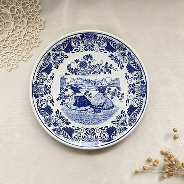 【好日戀物】荷蘭vintage藍瓷壁掛餐盤點心盤飾盤儀式感