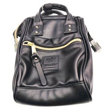 anello 新版2代輕質皮革經典口金迷你後背包 Mini size  AHB3778-BK  黑色  1個