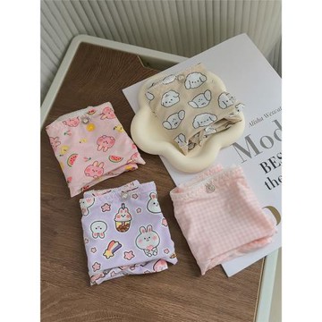 冰絲內褲女無痕低腰可愛卡通薄款透氣速干少女學生三角褲牛奶絲