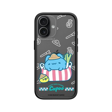 iPhone 17 Mod NX -邊框背蓋組合 (相機按鈕) 黑 - 貓貓蟲咖波 Bugcat Capoo - 咖波的小菜籃日記