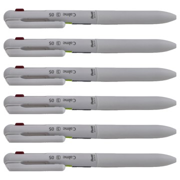 Pentel 飛龍 Calme靜暮 三色輕油性原子筆，0.5mm 0.7mm  白桿  1盒