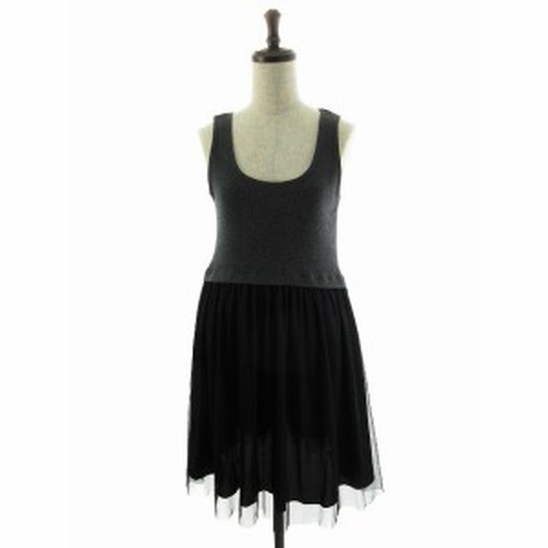 中古 アナザーエディション Another Edition アローズ ワンピース ミニ ノースリーブ 切替 チュール 黒 ブラック 通販 Lineポイント最大1 0 Get Lineショッピング