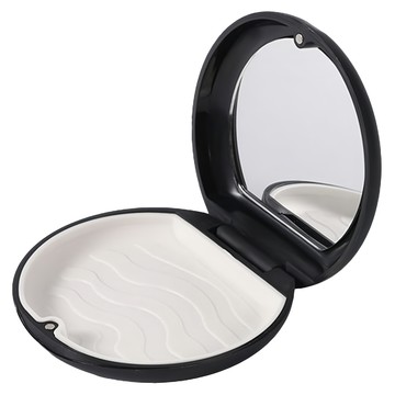 隱形牙套盒/維持器收納盒/攜帶牙套盒 磁吸款 附鏡子 隱適美專用 黑色  1個