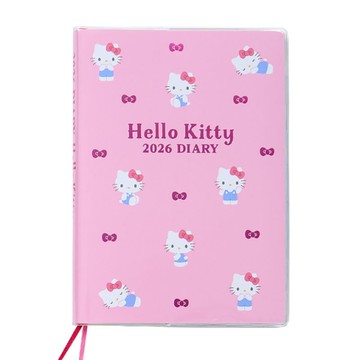 【震撼精品百貨】2026年掛曆/年曆/手帳~日本SANRIO三麗鷗~KITTY 2026 B6橫式行事曆手帳本-蝴蝶結*62317