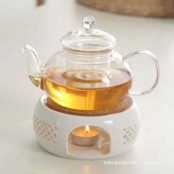 日式創意蠟燭加熱陶瓷底座溫茶爐保溫耐熱玻璃煮茶器水果茶壺套裝