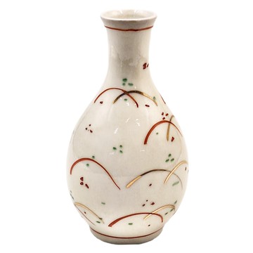 佐和陶瓷 赤金線紋德利 日本製 容量130mL 口徑4.4cm 瓶身5.5 x 13cm  口徑4.4cm 瓶身5.5 x 13cm  1個