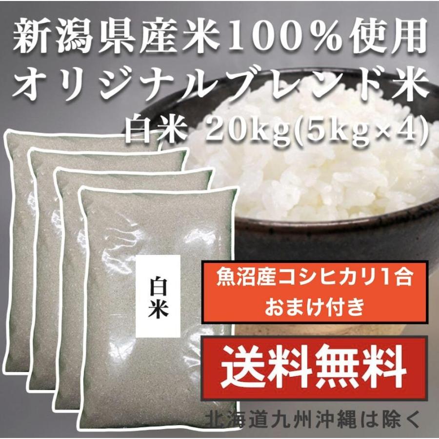 お米 白米 20kg（5kg×4） 送料無料 新潟県産 ブレンド米