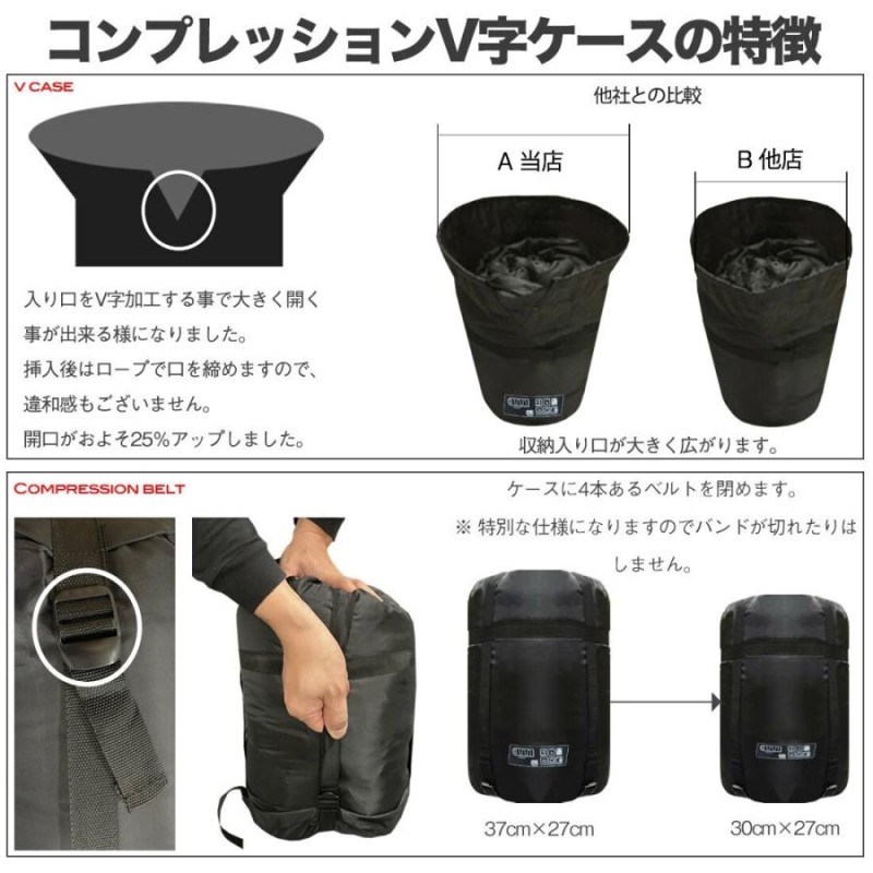 寝袋 冬用 -15℃ ハイスペックタイプ 軽量 コンパクト 封筒型 シュラフ