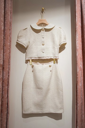 圓領泡泡袖西裝 (米白)