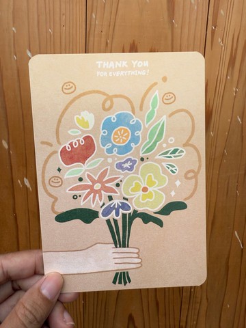 送你一束感謝的花 感謝有你 | 寫字萬用感謝卡  | 年末 感恩 畢業