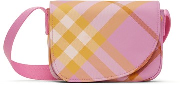 Burberry 粉色格纹儿童单肩包