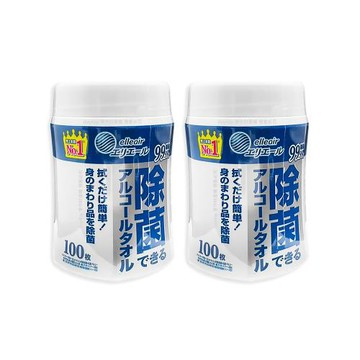 (2罐超值組)日本大王-elleair居家多用途大容量含蓋抽取式清潔濕紙巾1入/罐-一般型100抽(廚房餐桌去污1次性抹布,家庭號厚實濕巾萬用除塵紙)