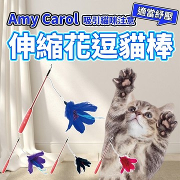Amy Carol 伸縮花朵逗貓棒 花朵系列 伸縮釣竿 逗貓棒 毛大二寵物店