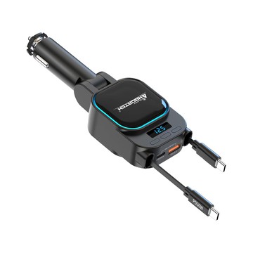 真便宜 ANBORTEH安伯特 ABT-E103 電壓監控雙TYPE-C伸縮車充