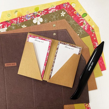 防潑水紙名片夾材料包(6張一組) 隨機贈1款摺紙棒  DIY手作