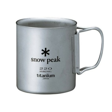 日本[SNOW PEAK] SP鈦金屬雙層杯-220折疊把《長毛象休閒旅遊名店》
