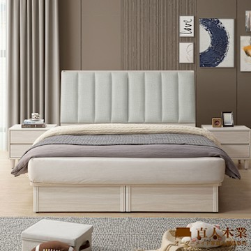 直人木業-DA極簡風白榆木收納無框掀床組-標準雙人5尺