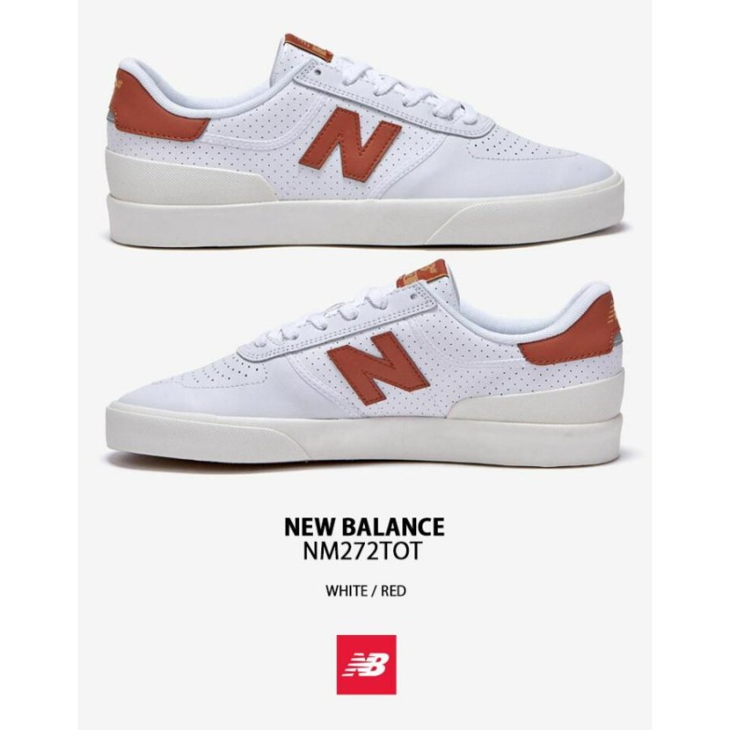 New Balance ニューバランス スニーカー 272 NM272TOT WHITE RED シューズ ホワイト レッド スエードシューズ メンズ  レディース | LINEブランドカタログ