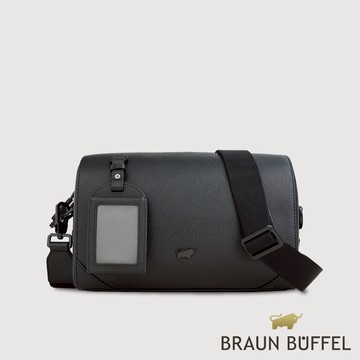 【BRAUN BUFFEL】斯萊特-A 小型橫式斜背包-黑色(德國小金牛台灣總代理)/BF565-36-BK