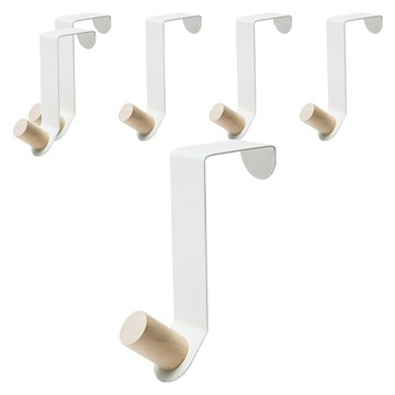 小麥購物 北歐風門後掛鉤 L1025  6個  白色
