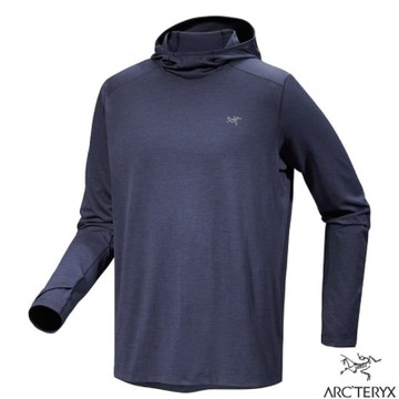 【ARCTERYX 始祖鳥】男 Cormac Hoody 快乾長袖連帽衫.帽T.休閒衫.運動上衣_X000009002 雜黑寶石