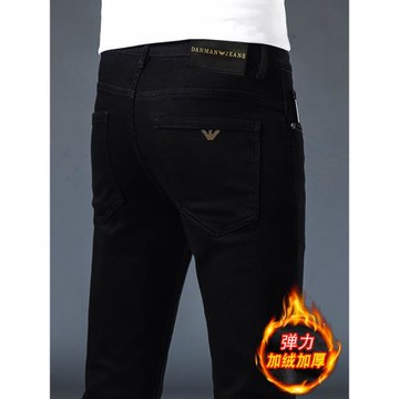 意大利秋冬加絨加厚保暖牛仔褲