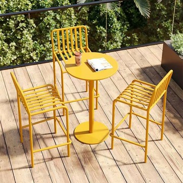 免運 公司貨 吧台桌椅組 站立桌 戶外創意高腳吧臺桌 椅鐵藝現代別墅庭院咖啡廳奶茶店陽臺輕奢北歐 可開發票 全館五折 工廠現貨直銷 新品特價 z11081