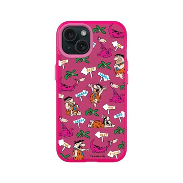 iPhone 15 Clear 粉漾桃 - 摩登原始人 The Flintstones - 摩登原始人 - The Best Friends