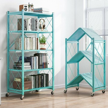 熱銷/免運費 書架可移動置物架落地鐵藝客廳收納架陽臺展示家用多層網紅小書柜