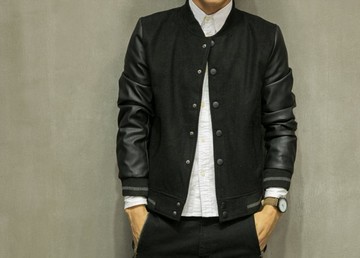 【JP.美日韓】 歐美 暗黑 皮革 重磅 外套  棒球外套 皮外套