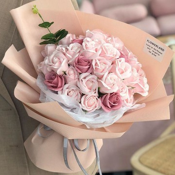 🌷仿真花束🌷玫瑰花束送媽媽仿真永生花滿天星香皂假花母親節花束創意生日禮物母親節 教師節 情人節 生日禮物 永生花 仿
