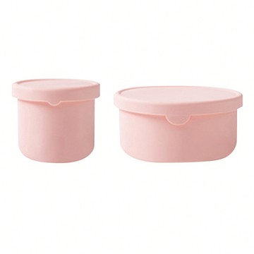 Lestar 耐冷熱可微波日式彩虹矽膠保鮮盒 250ml + 700ml  1組  櫻花粉