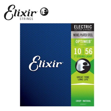 Elixir 19057 Optiweb 超薄包覆 七弦 電吉他套弦 10-56【敦煌樂器】